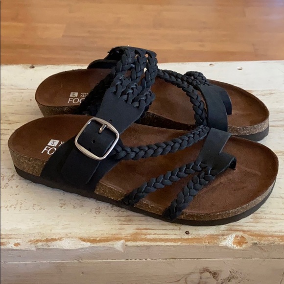 women's white mountain hayleigh strappy footbed sandals